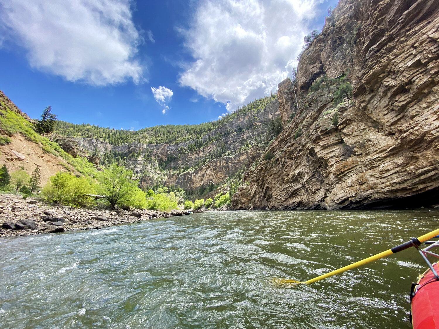 A view of the colorado river while rafting