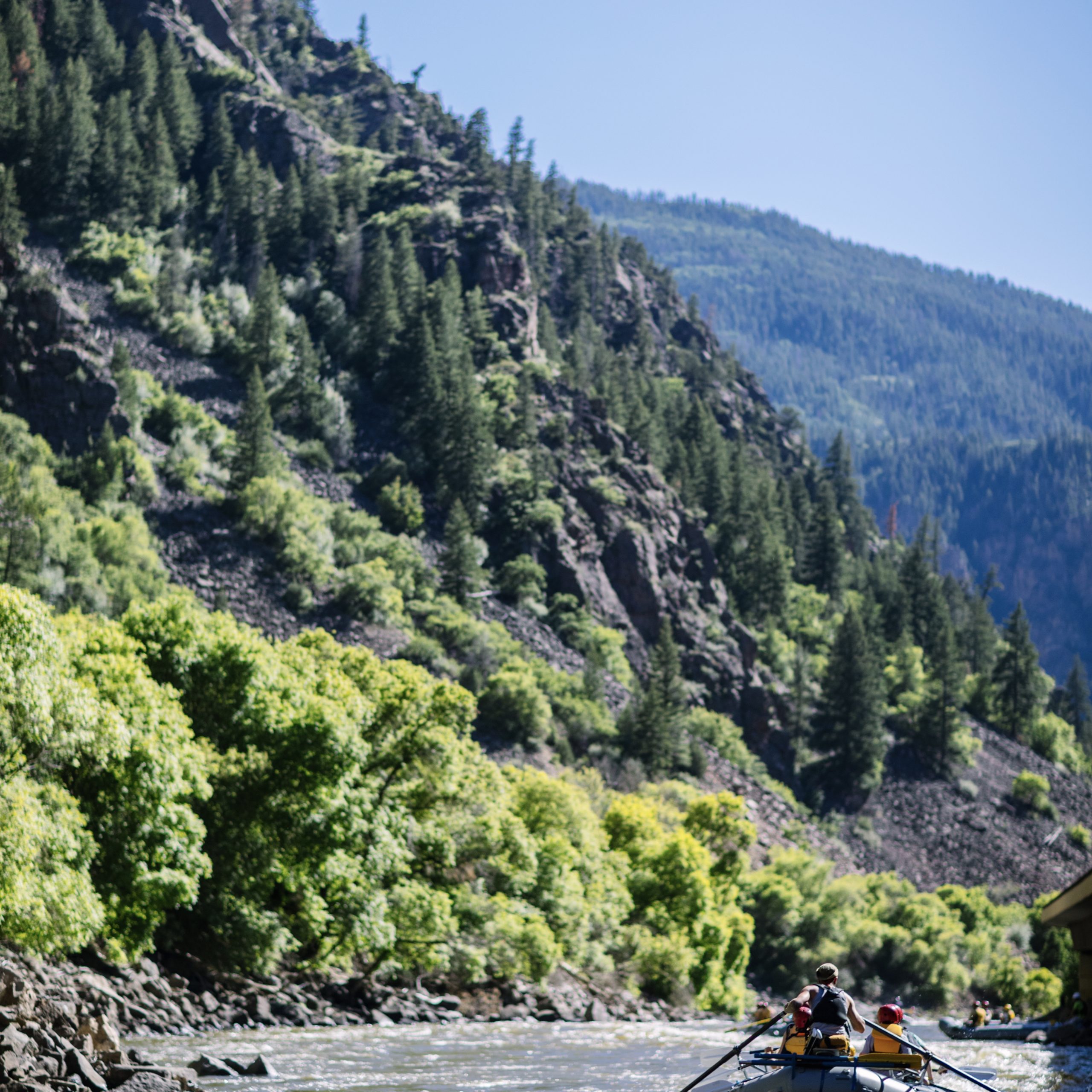 rafting down the river in colorado