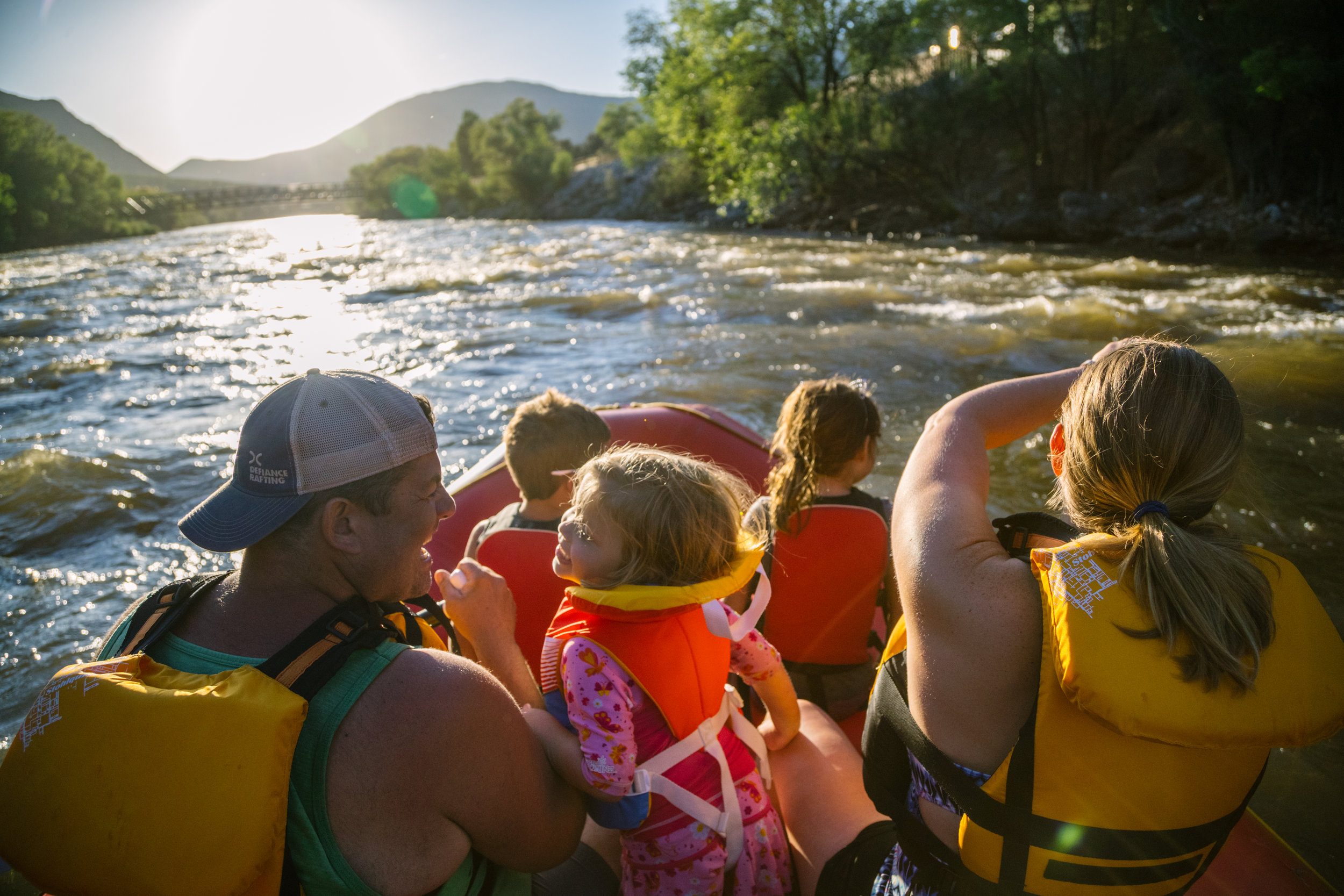 A family goes on a Roaring Fork Rafting trip.