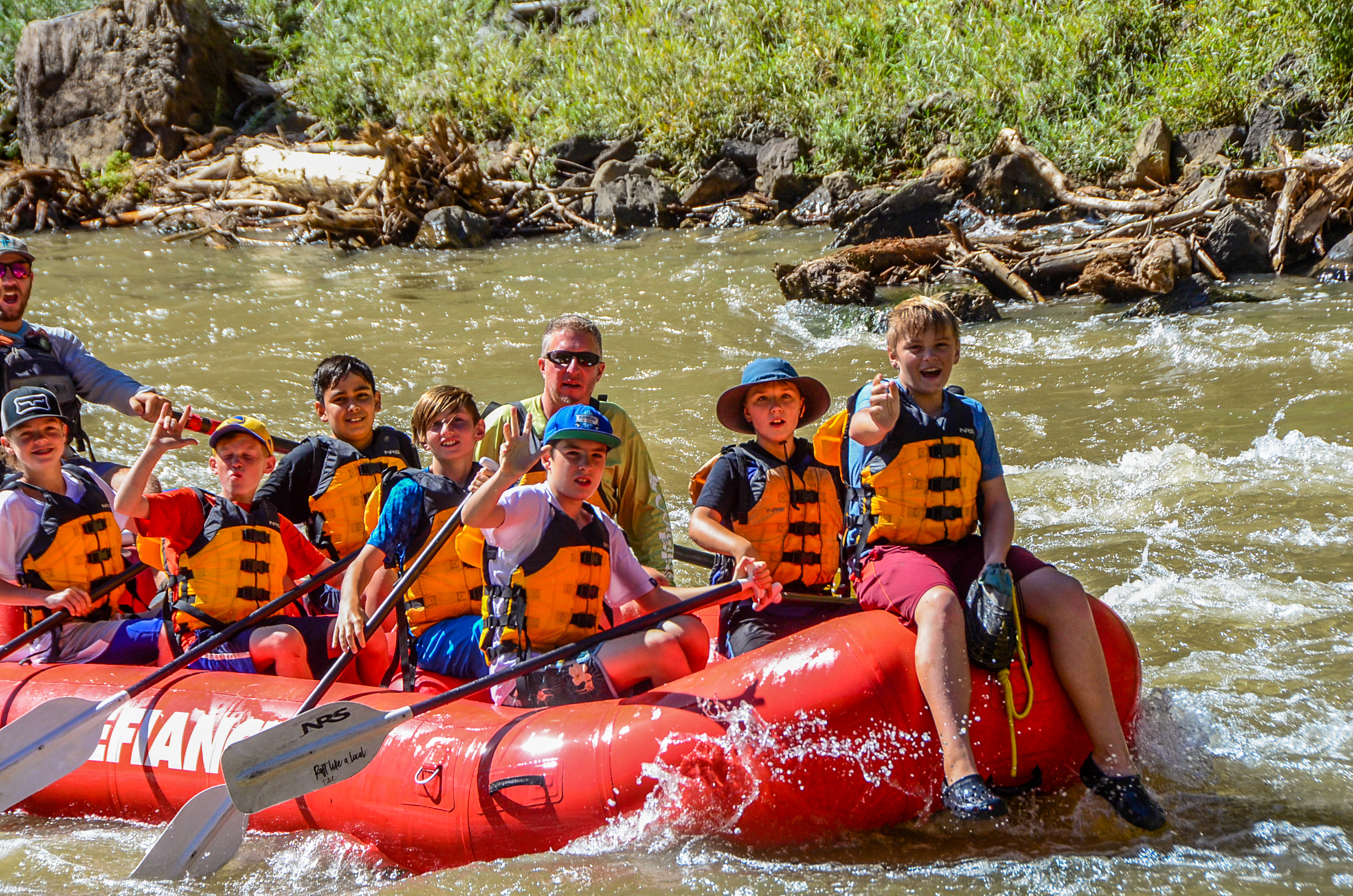 scout group rafting on the colorado river