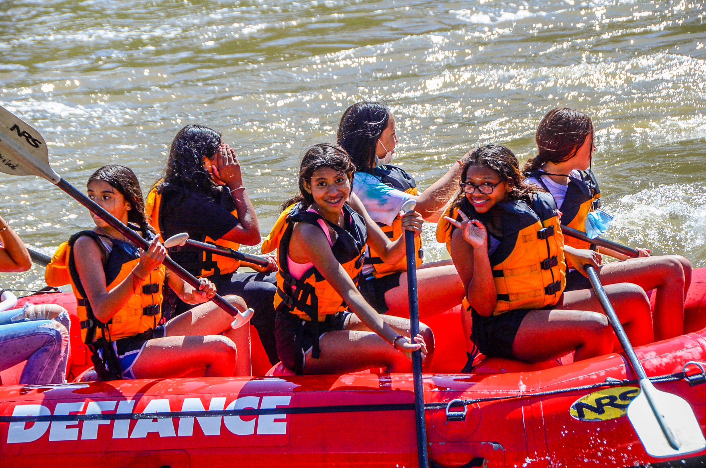 school group rafting on the Colorado River
