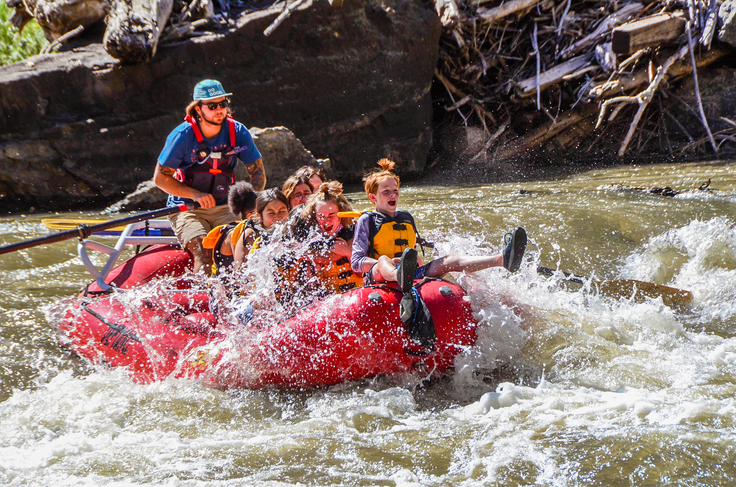 a school group rafts the Colorado River