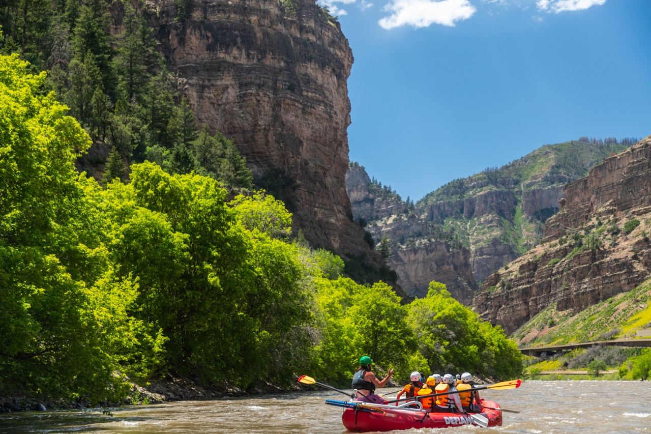 Relaxing and taking in the views of Glenwood Canyon from the Colorado River.